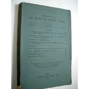 1889 Society for Psychical Research Book Image