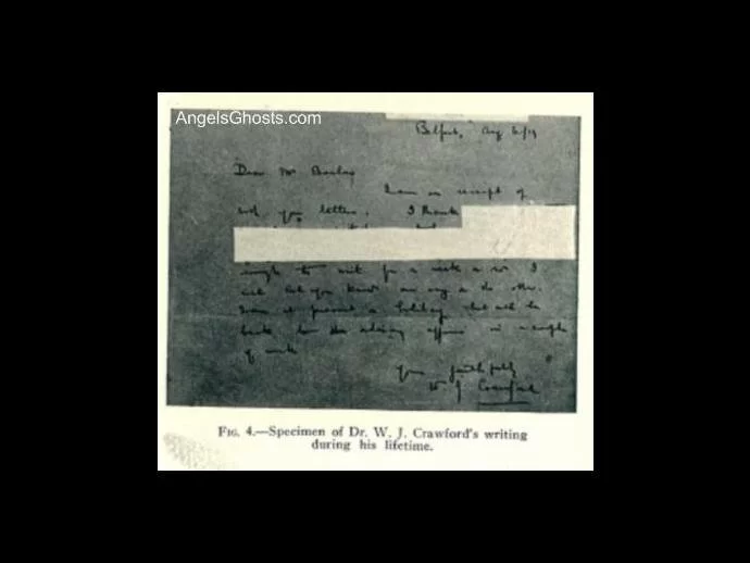 a photograph of Dr. Crawford's actual handwriting for comparison.