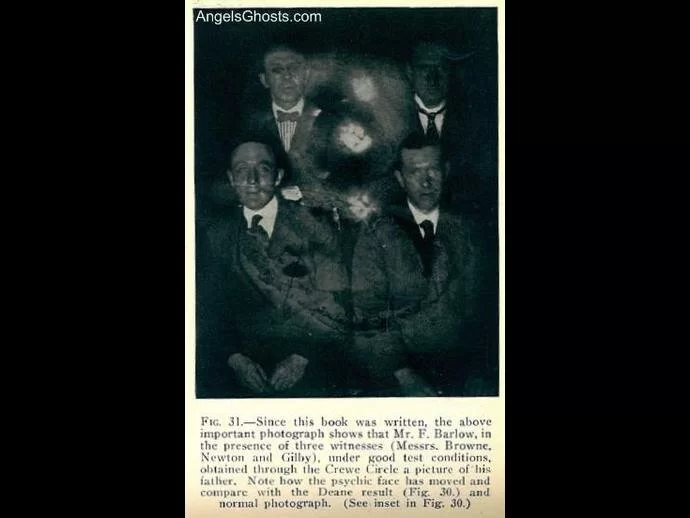 Ghost faces, one of which is the man H.D. Barlow...