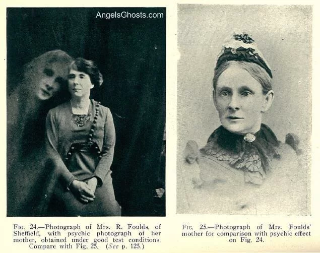 Compare the ghost mother with the photo of her when she was alive (at right)...