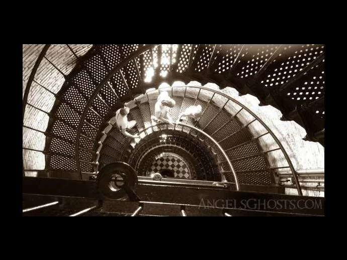 The spiral stair, from the top of the light down...