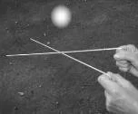 An orb caught above the dowsing rods...