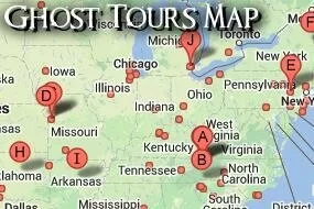 Ghost Tours Map of the US and World