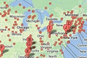 Map of Haunted Hotels