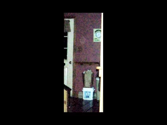 Enhanced image is lightened to reveal the figure in the kitchen much better.