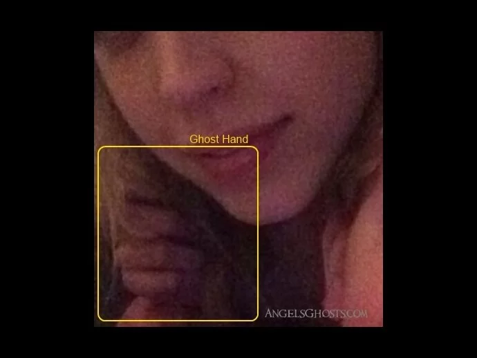 Close-up of the ghost hand...