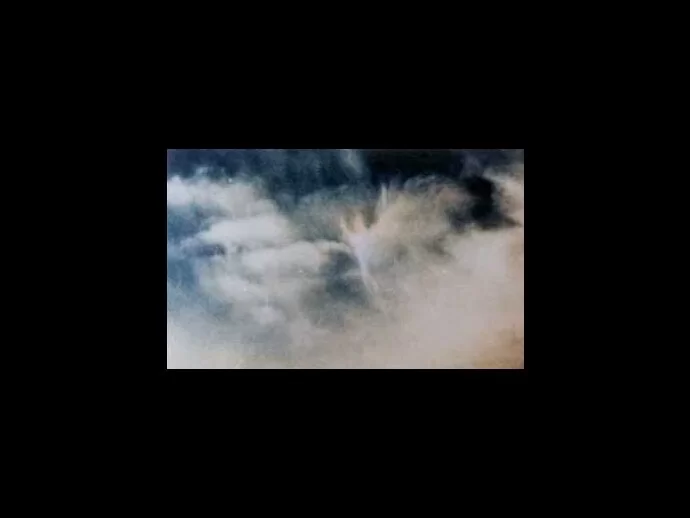 Original, colorized angel in the sky photograph.