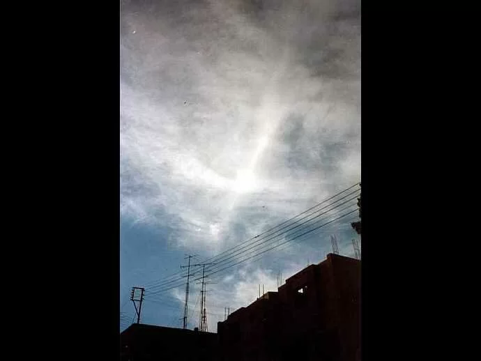 Cross appears in the sky during a Christian holiday in Vithsfagi, Israel. Sent to us by George.