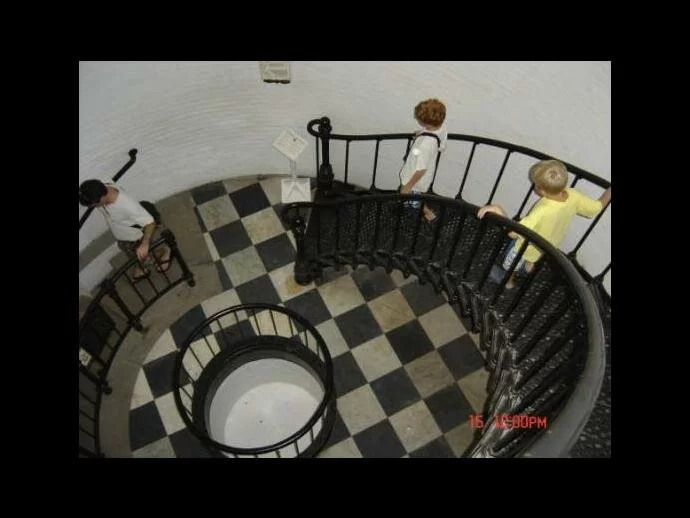 Ghost photo taken at St. Augustine Lighthouse shows an orb on Jake's shoulder. Photo from Brian Bateman.